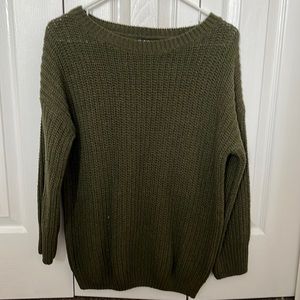 Boxy OS Army green Shein sweater